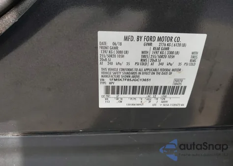 2018 Ford Explorer Limited z USA, uszkodzony, nr VIN 1FM5K7F85JGC13651